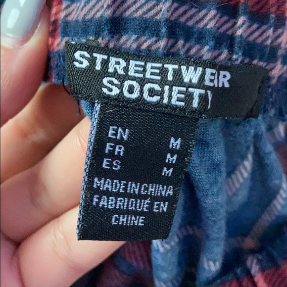 Plaid Off The Shoulder Top size: M - Picture 3 of 3